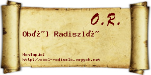 Obál Radiszló névjegykártya